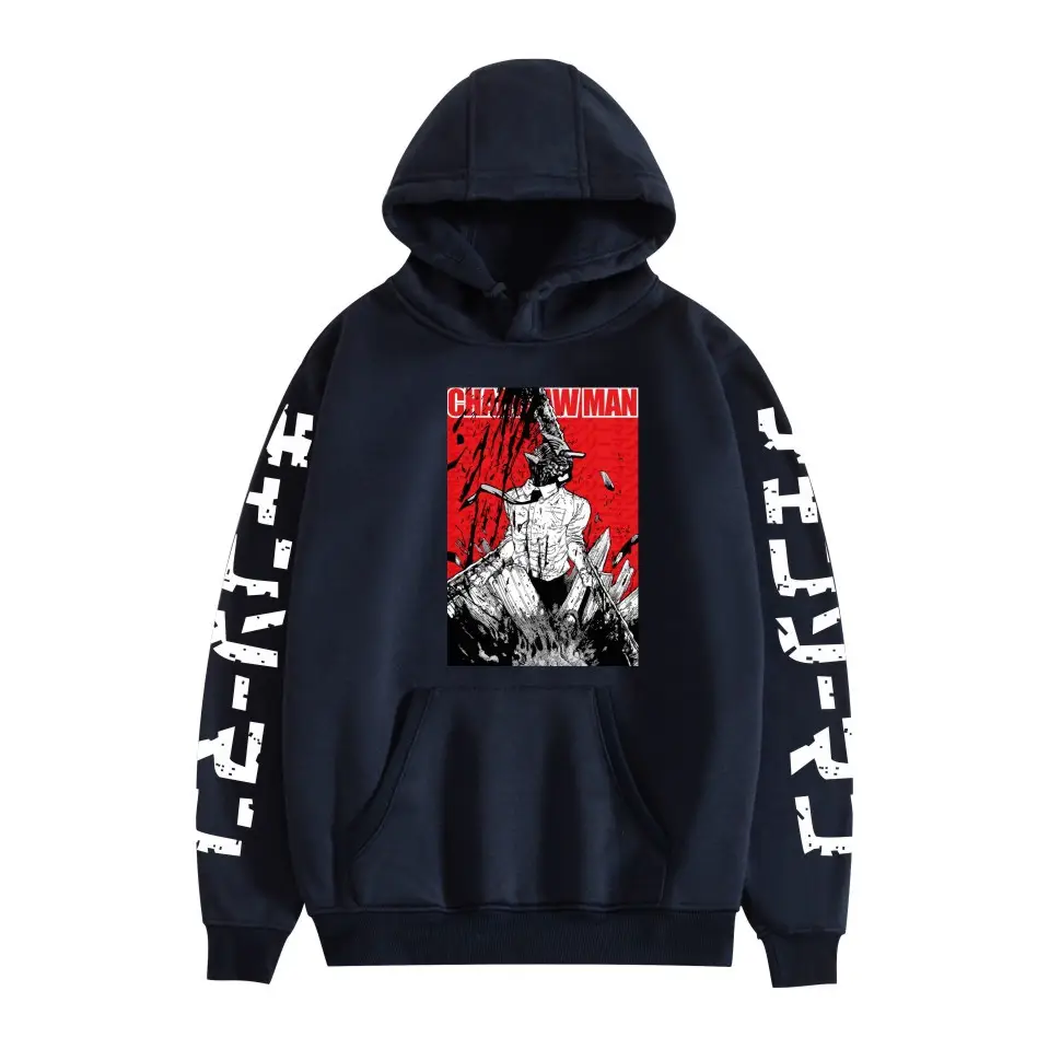 Red Chainsaw Man Hoodie Men Sweatshirt