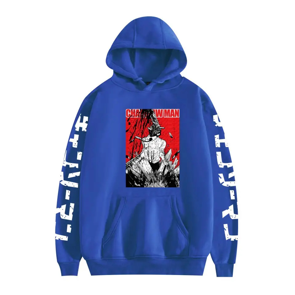 Red Chainsaw Man Hoodie Men Sweatshirt