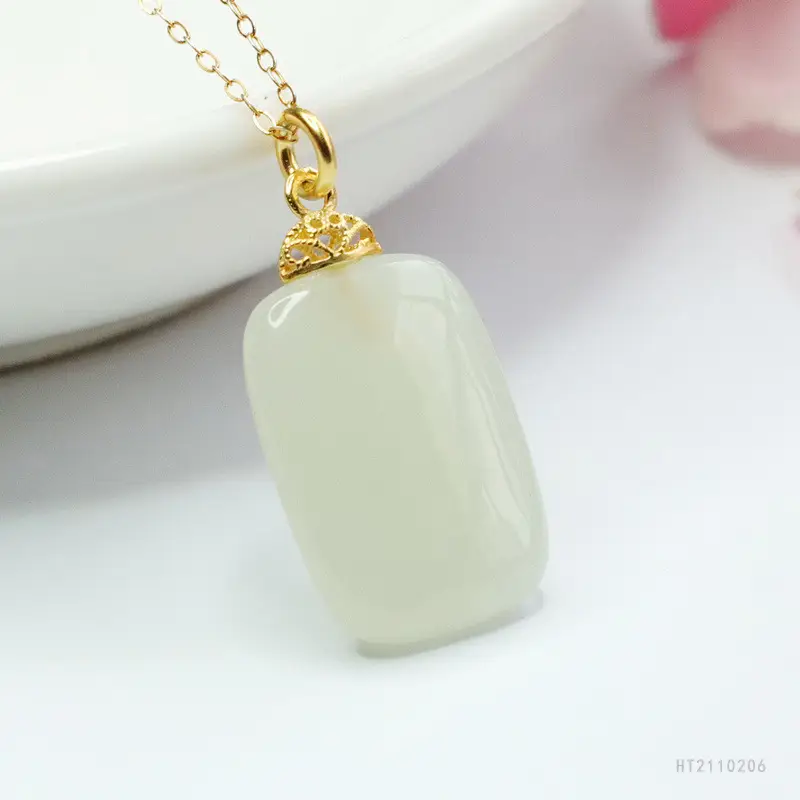 Guan Yu S925 Silver Inlaid Natural Hetian Jade Pendant