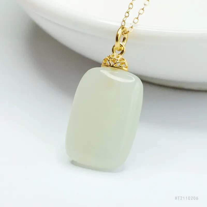 Guan Yu S925 Silver Inlaid Natural Hetian Jade Pendant