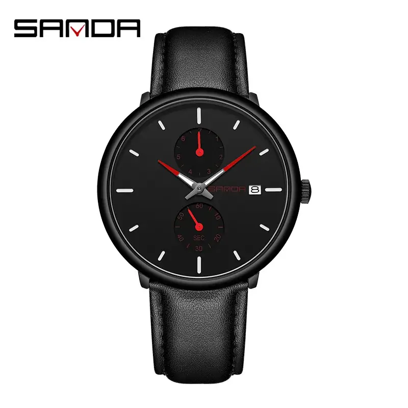 Sanda Black Mesh Belt Quartz Watch for Men - Image 4