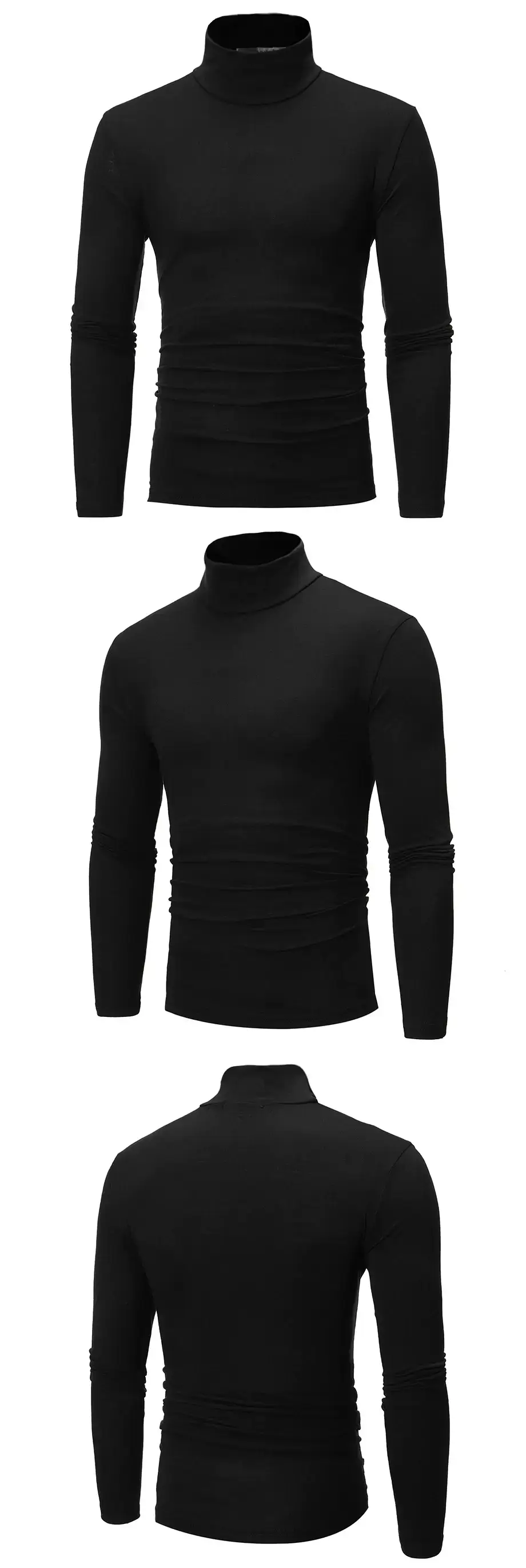 Men's Grey High Collar T-Shirt Plus Size — feature 2
