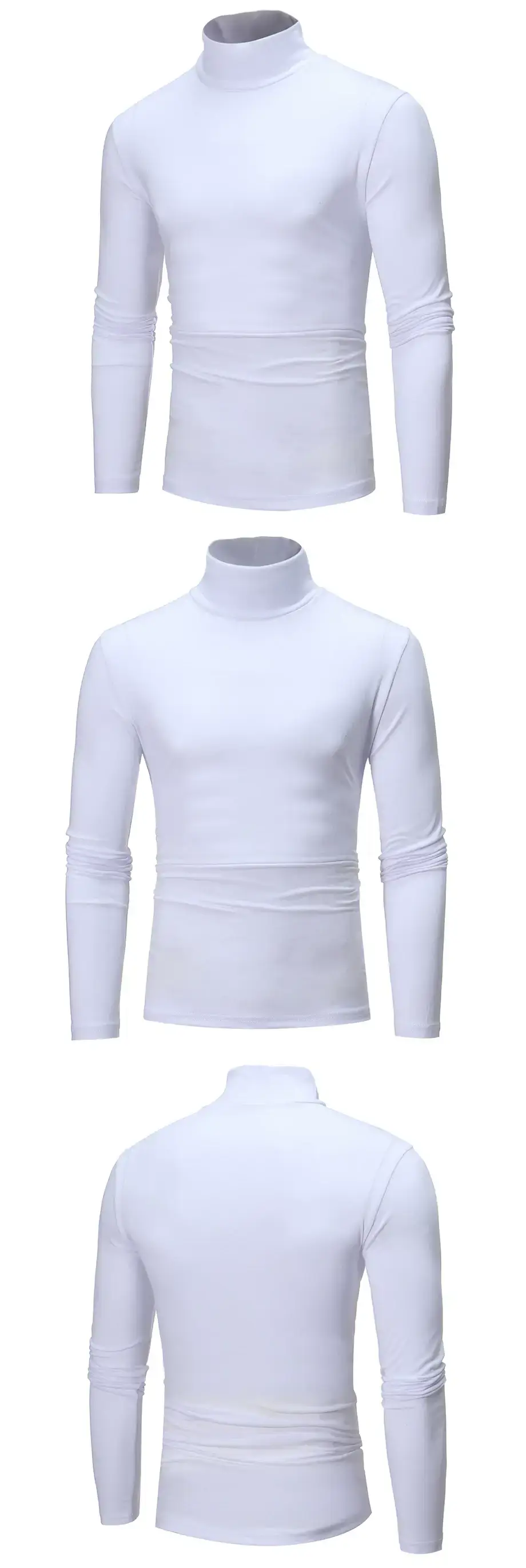 Men's Grey High Collar T-Shirt Plus Size — feature 3