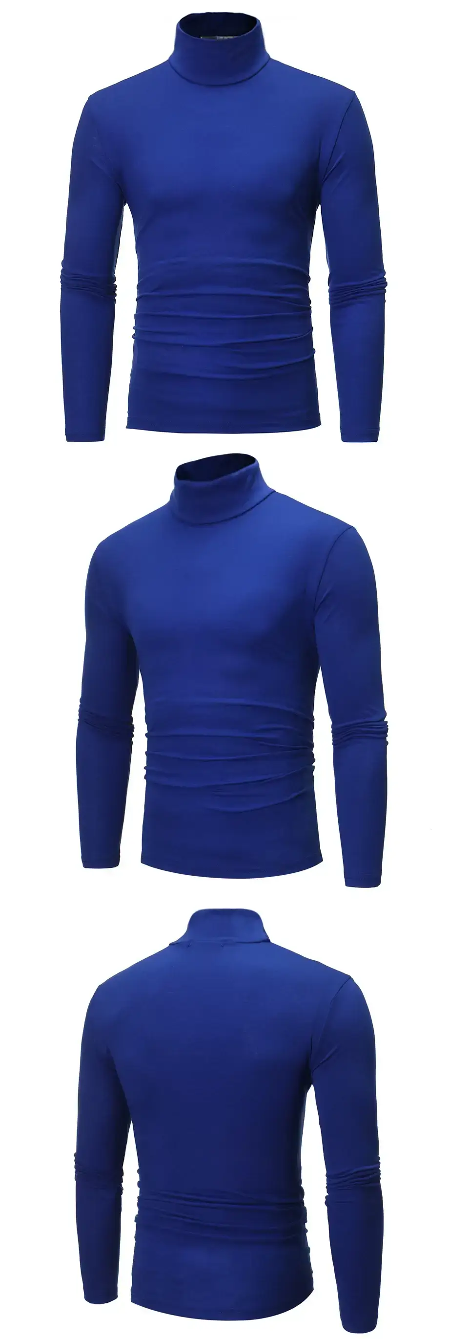 Men's Grey High Collar T-Shirt Plus Size — feature 5