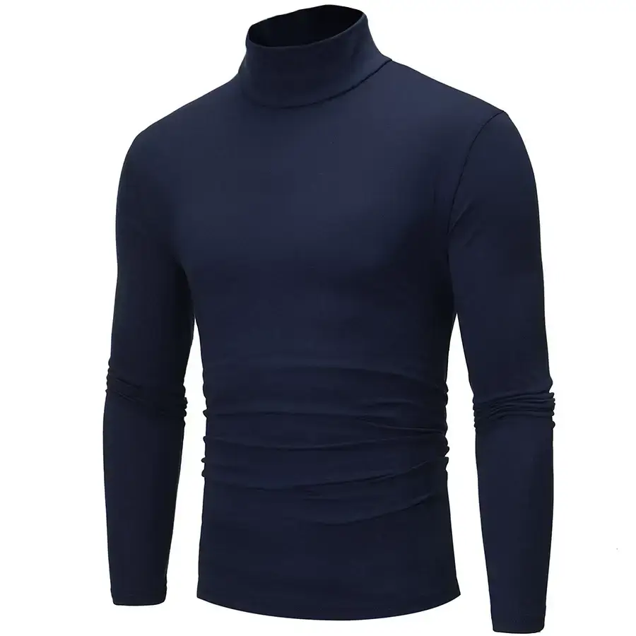 Men's Grey High Collar T-Shirt Plus Size — feature 8