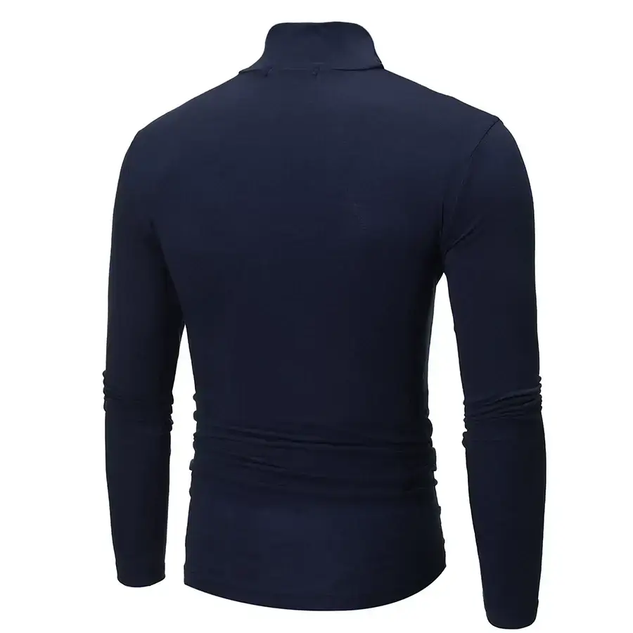 Men's Grey High Collar T-Shirt Plus Size — feature 9