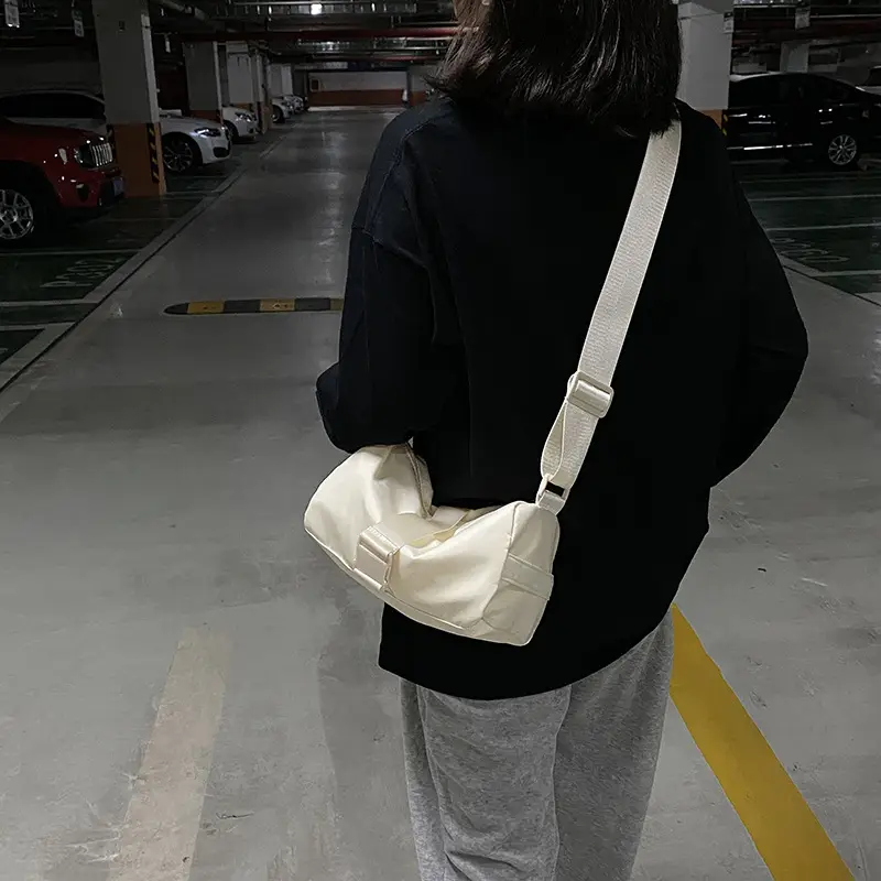 Women's White Nylon Crossbody Bag Large Capacity - Image 6