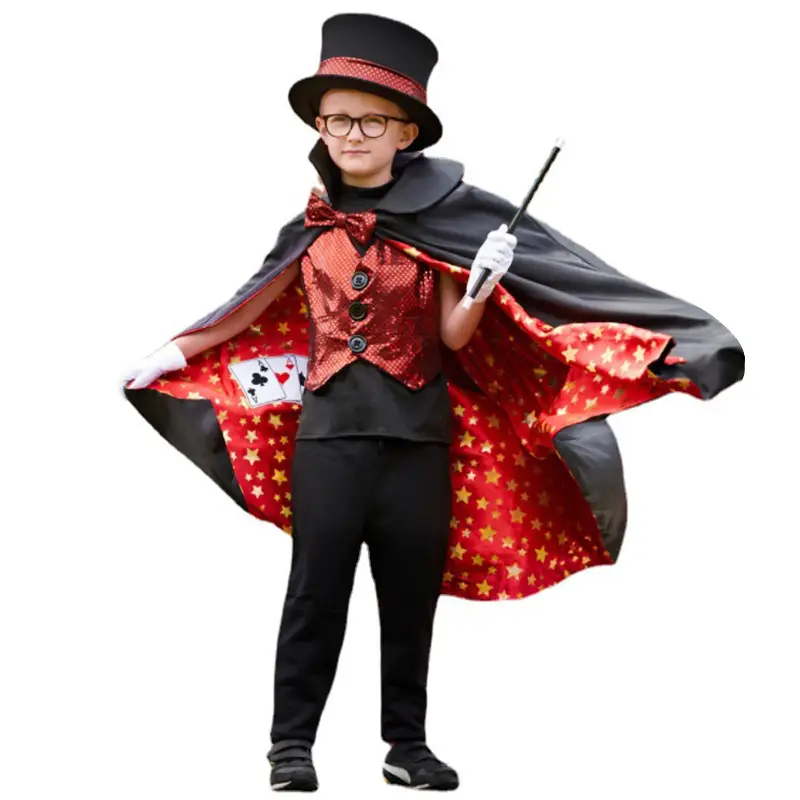 Children's Magic Magician Cosplay Suit with cape and mask