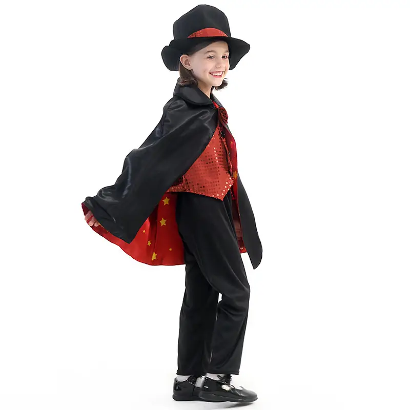 Children's Magic Magician Cosplay Suit with cape and mask — feature 3