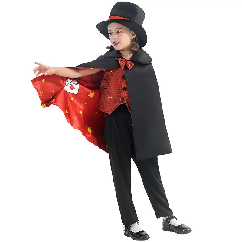 Children's Magic Magician Cosplay Suit with cape and mask — feature 4