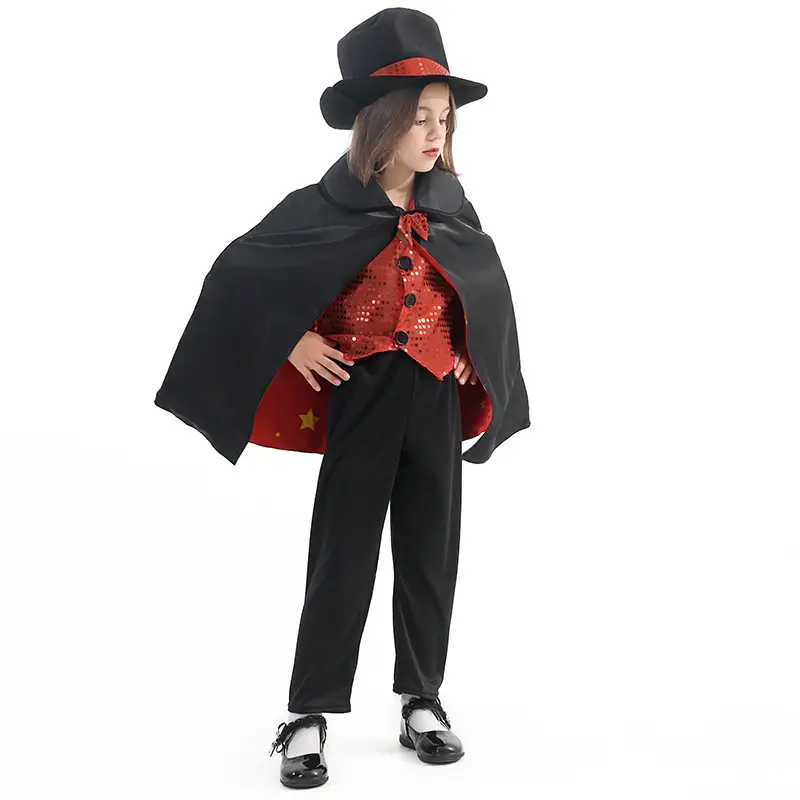 Children's Magic Magician Cosplay Suit with cape and mask — feature 6