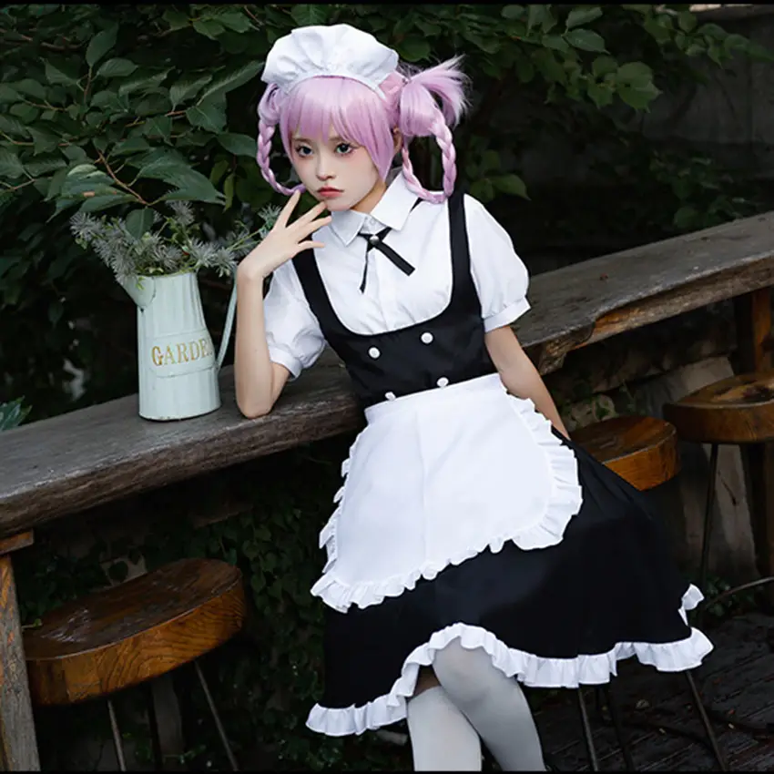 Vampire Gothic Maid Costume Black White Frock - Image 4