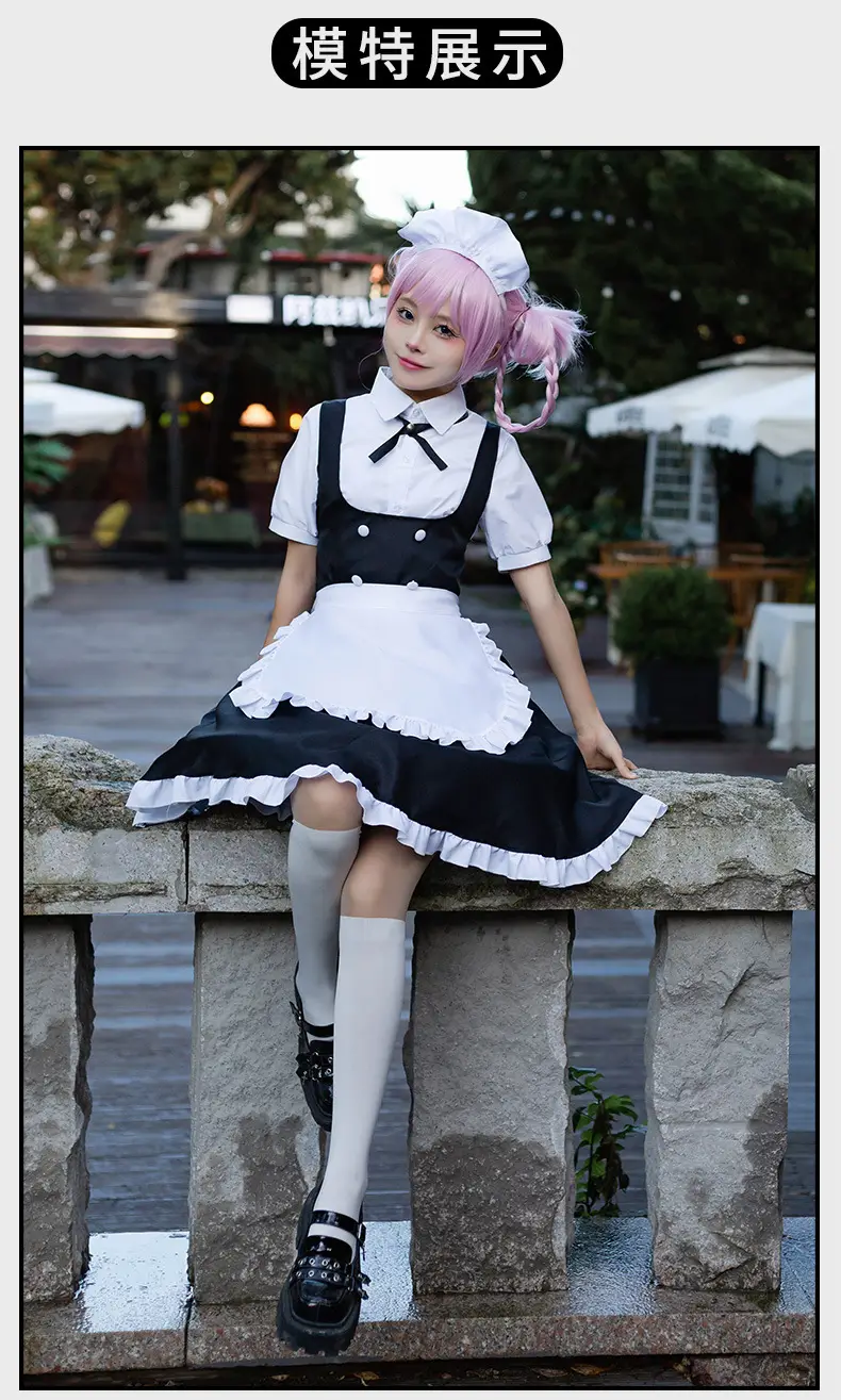 Vampire Gothic Maid Costume Black White Frock — feature 6