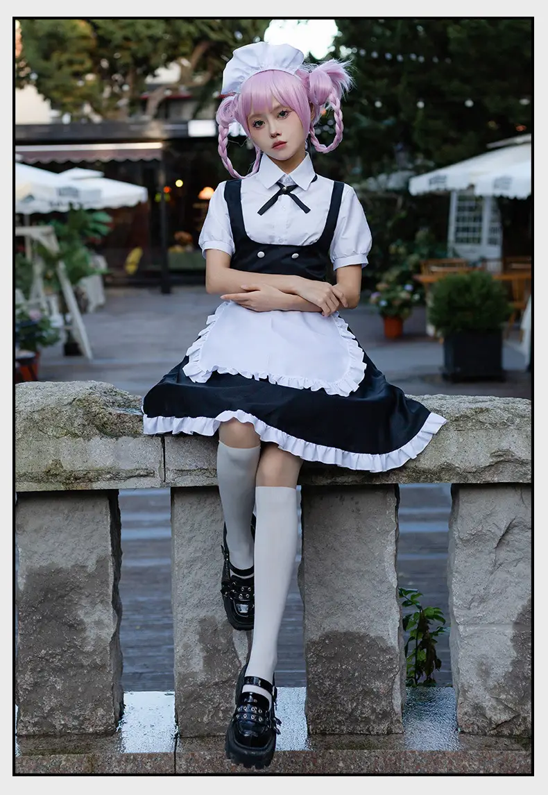 Vampire Gothic Maid Costume Black White Frock — feature 9