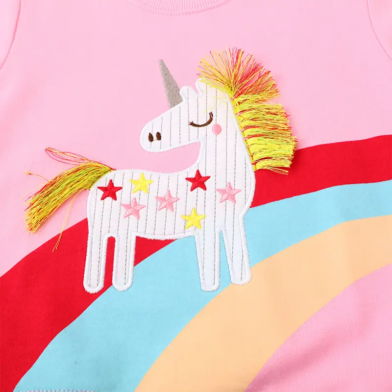 Girls Unicorn Sweatshirt Pink Long Sleeve - Image 5