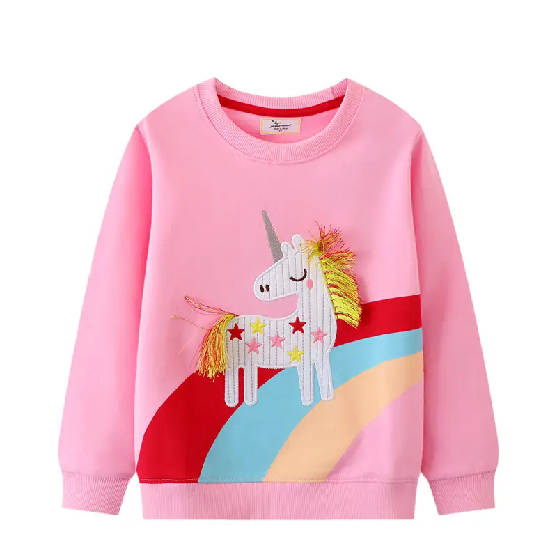 Girls Unicorn Sweatshirt Pink Long Sleeve - Image 6