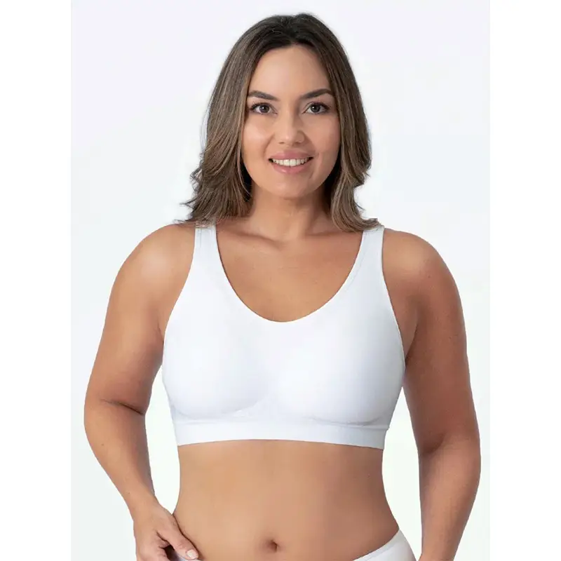 Factory direct supply cross-border explosions plus size bright silk small vest body shaping without steel ring bra women's big chest without trace