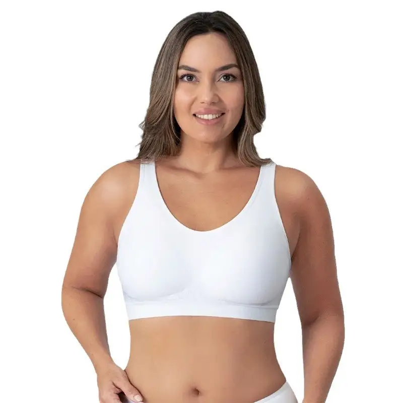 Factory direct supply cross-border explosions plus size bright silk small vest body shaping without steel ring bra women's big chest without trace