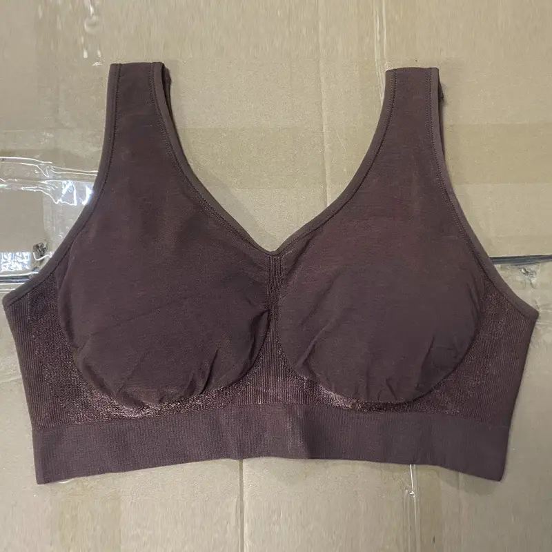 Factory direct supply cross-border explosions plus size bright silk small vest body shaping without steel ring bra women's big chest without trace