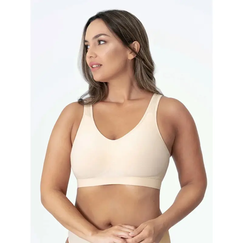 Factory direct supply cross-border explosions plus size bright silk small vest body shaping without steel ring bra women's big chest without trace