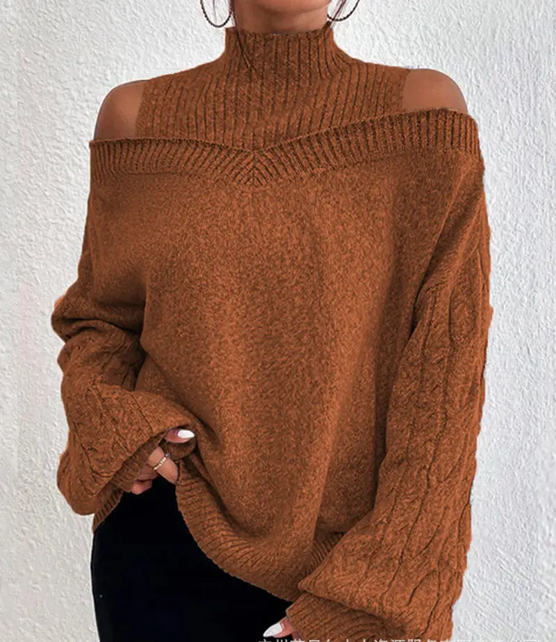 Women's Grey Cold Shoulder Sweater Large Medium — feature 22