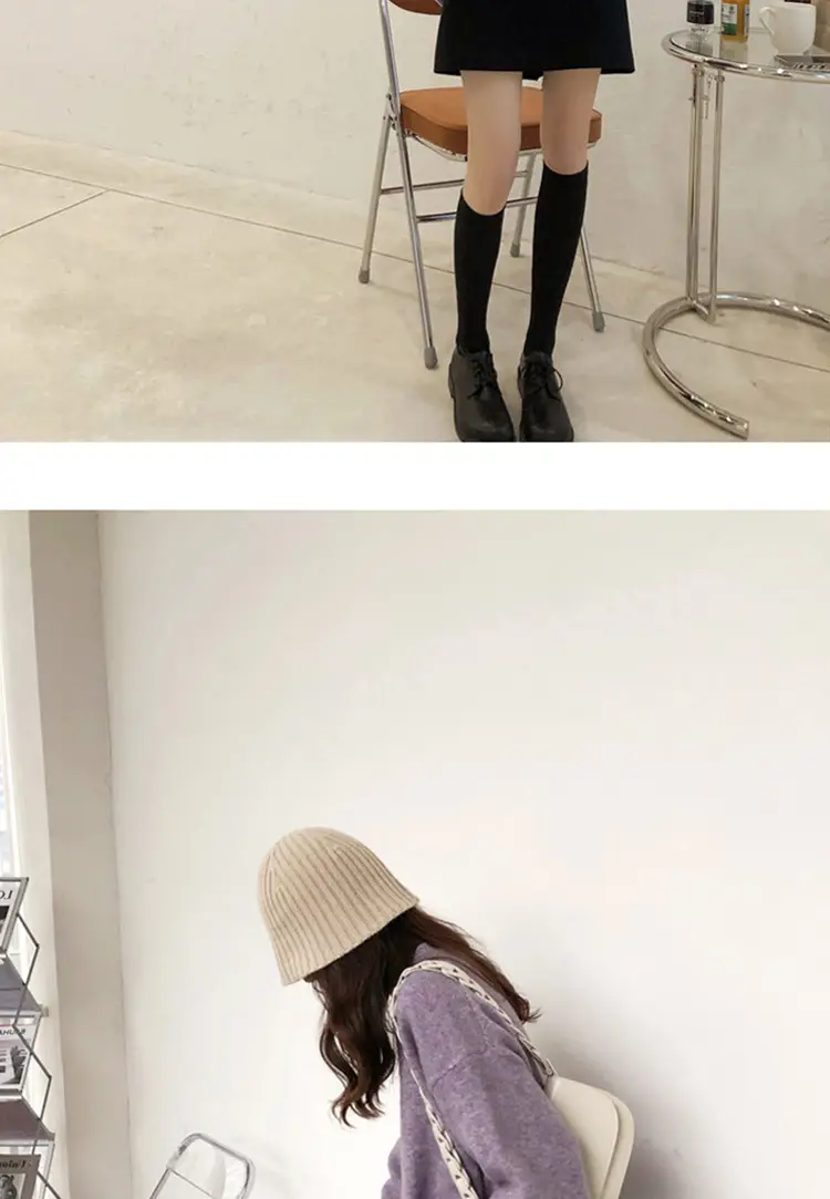 Women Loose Retro Knit Sweater Purple Winter — feature 40