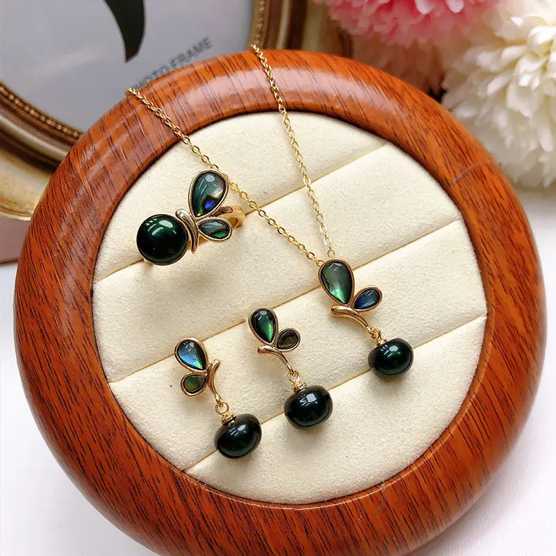 18K Gold Clavicle Earrings Set Women 2022 - Image 2