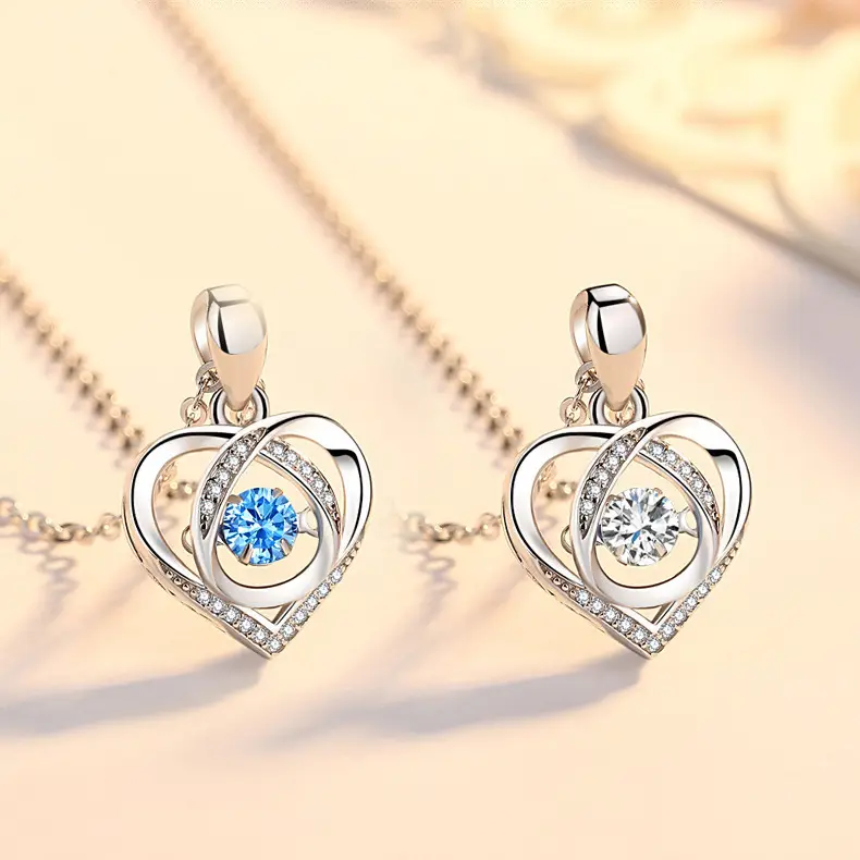 Smart Heart Necklace Water Drop Pendant S925 Silver — feature 4