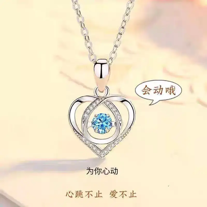 Smart Heart Necklace Water Drop Pendant S925 Silver - Image 2