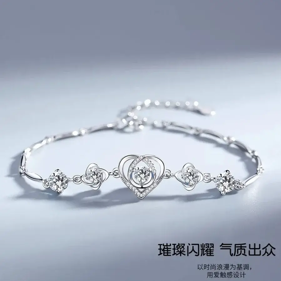 Smart Heart Necklace Water Drop Pendant S925 Silver - Image 4