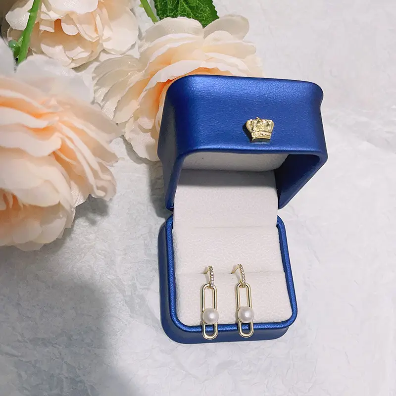 Pearl Earrings Gold Plated Cold Style Women - Image 5