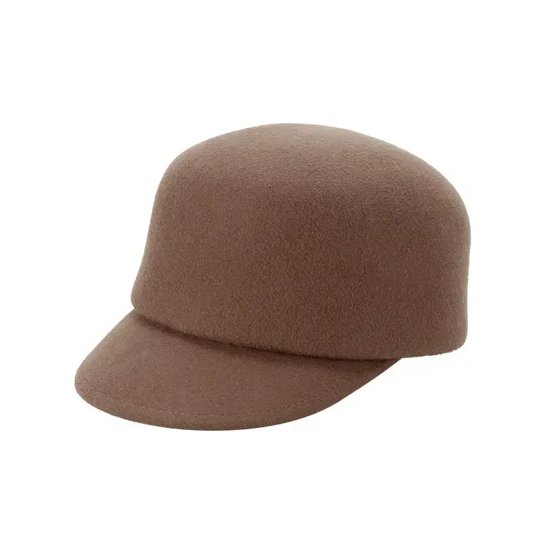 Linglong Bare Wool Cap Brown Autumn Winter - Image 3