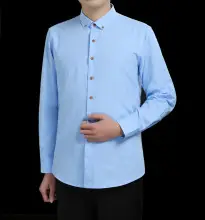 Men's White Long Sleeve Shirt Large Business Wear — feature 4