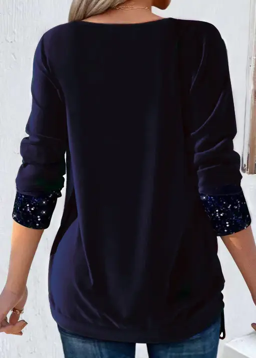 2023 Long-sleeve Beaded Women's Purple Top Large — feature 10