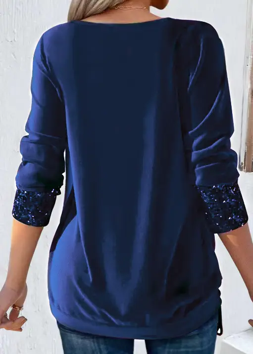 2023 Long-sleeve Beaded Women's Purple Top Large — feature 14