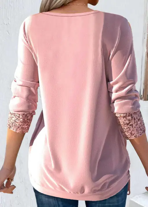 2023 Long-sleeve Beaded Women's Purple Top Large — feature 8
