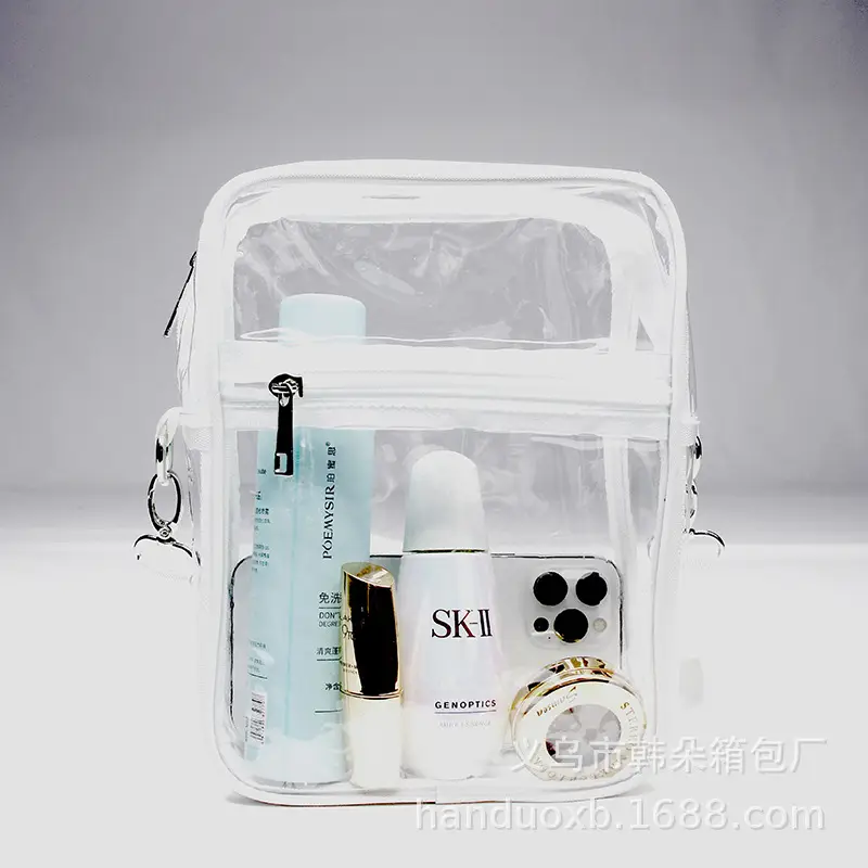 Transparent Crossbody Bag for Men Women with Zipper Adjustable - Image 11