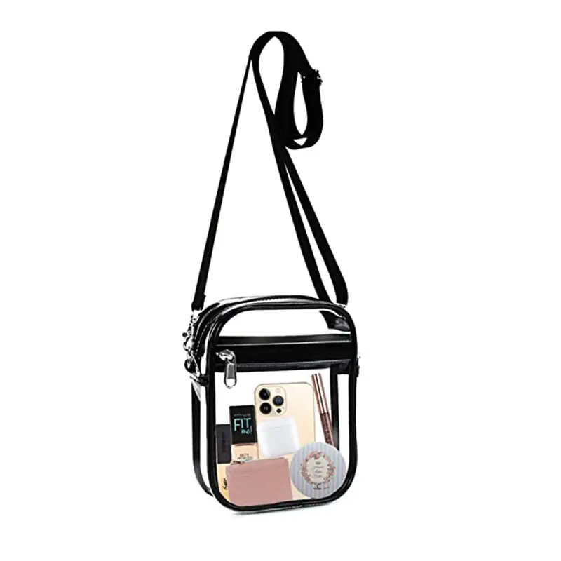 Transparent Crossbody Bag for Men Women with Zipper Adjustable - Image 12