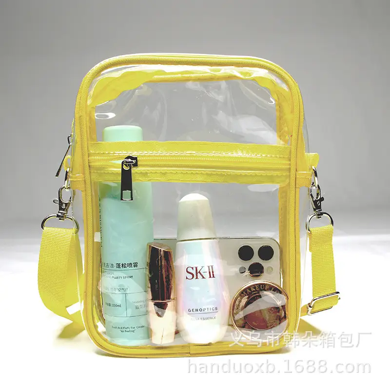 Transparent Crossbody Bag for Men Women with Zipper Adjustable - Image 2
