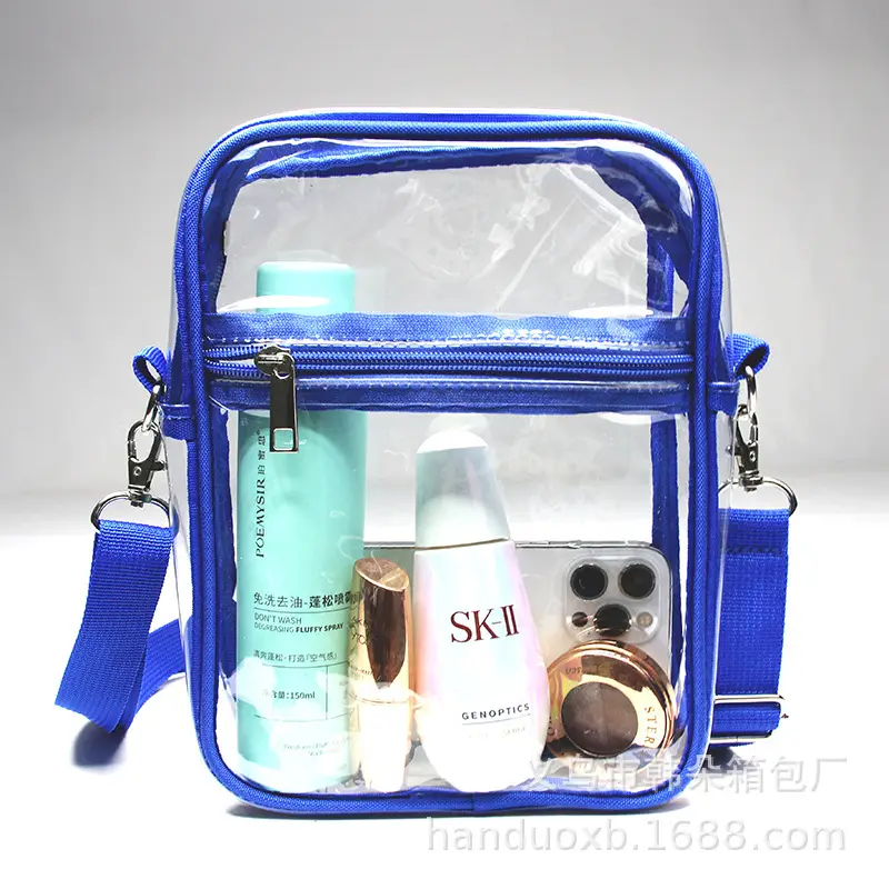 Transparent Crossbody Bag for Men Women with Zipper Adjustable - Image 3