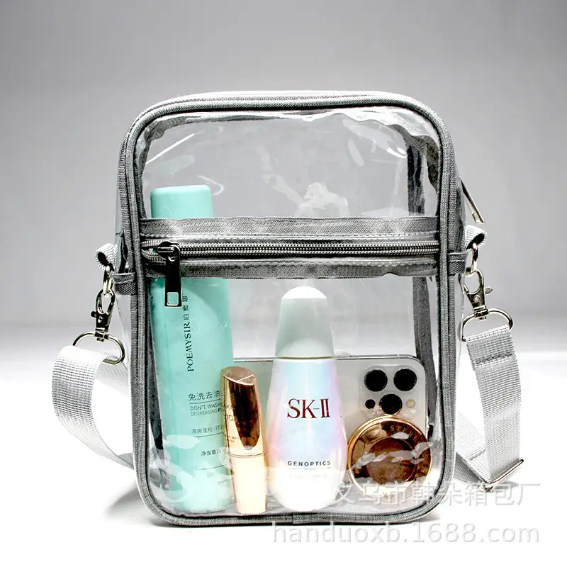 Transparent Crossbody Bag for Men Women with Zipper Adjustable - Image 4