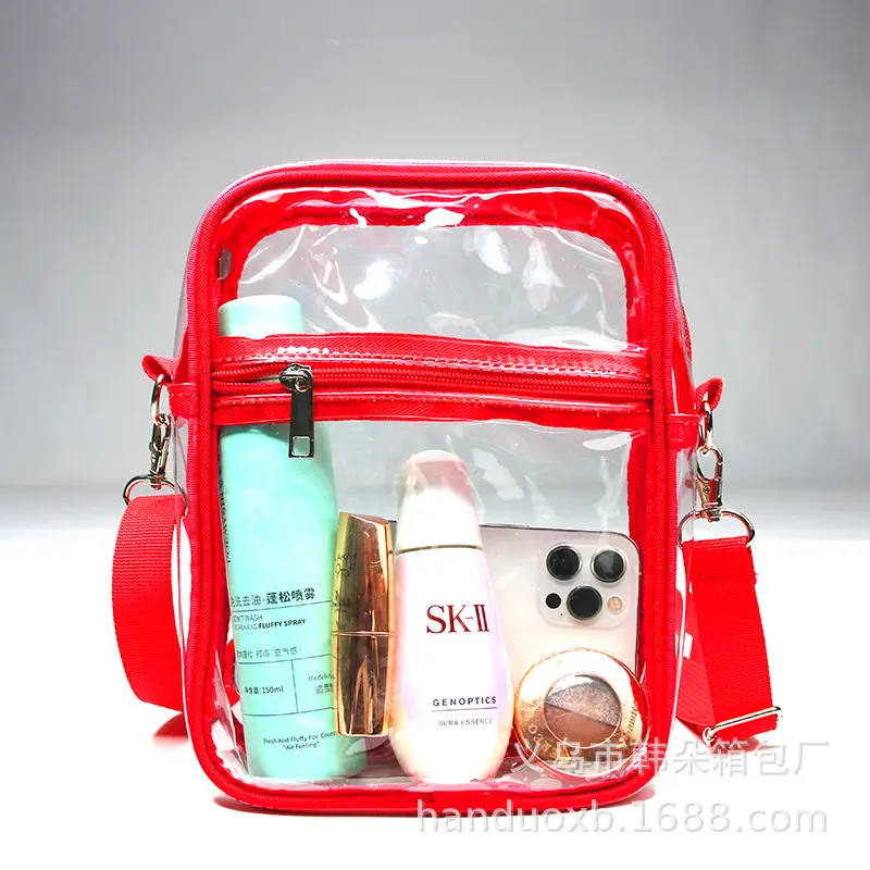 Transparent Crossbody Bag for Men Women with Zipper Adjustable - Image 5