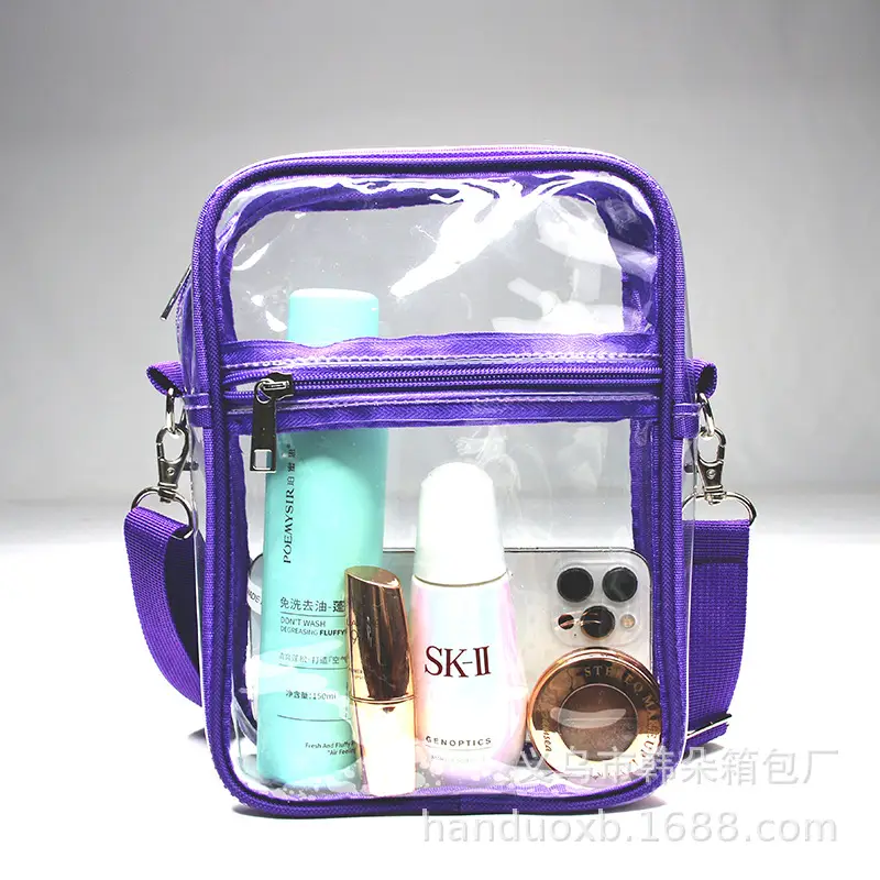 Transparent Crossbody Bag for Men Women with Zipper Adjustable - Image 7