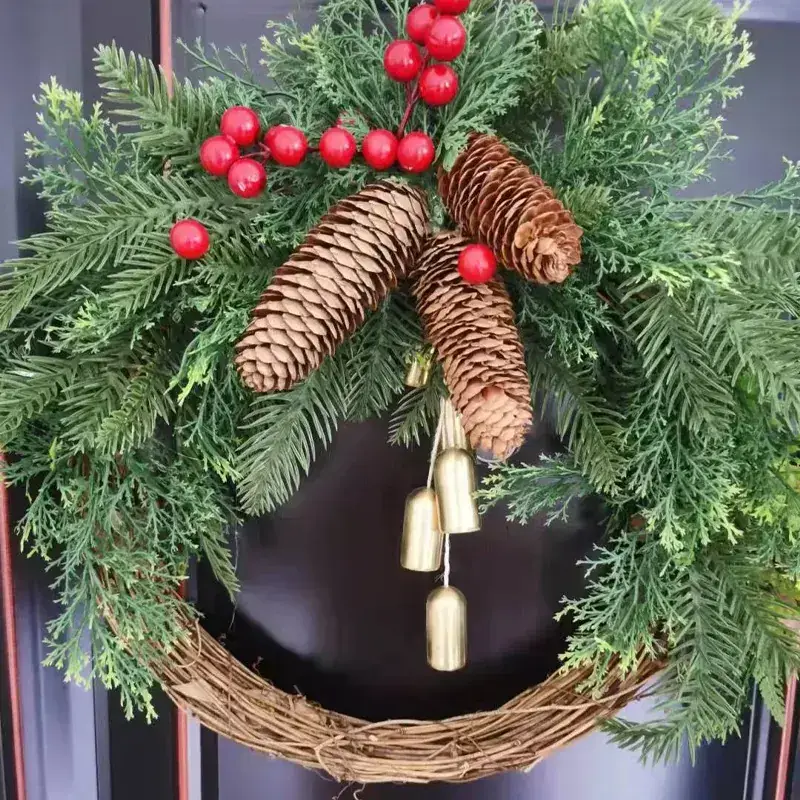 Super Factory Christmas Christmas Wreath Farmhouse Bohemian Wreath Bell Wreath Door Hanging - Image 5