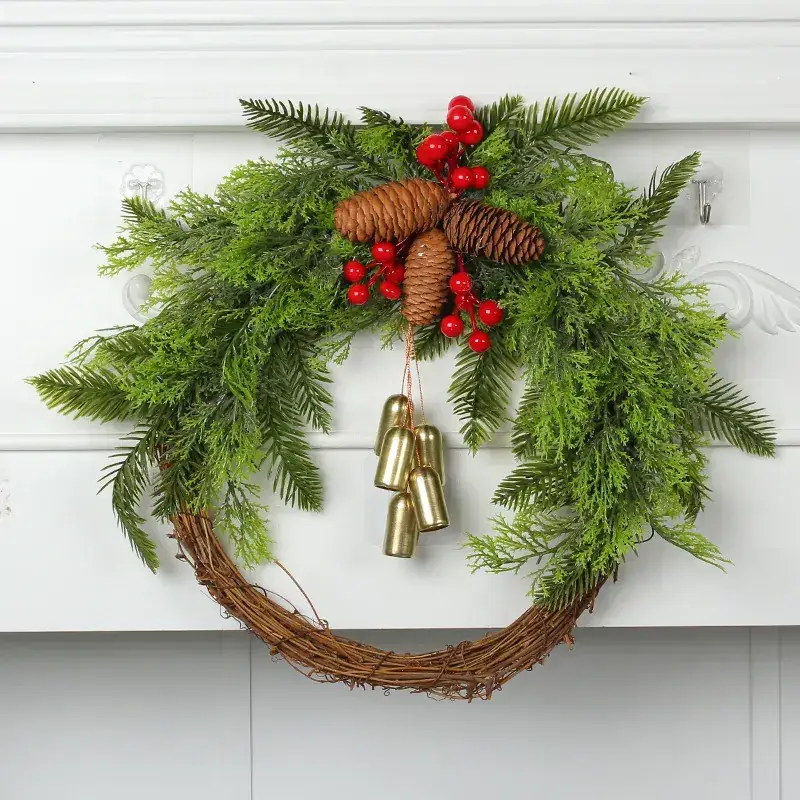 Super Factory Christmas Christmas Wreath Farmhouse Bohemian Wreath Bell Wreath Door Hanging - Image 6