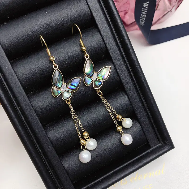 Women's Pearl Butterfly Ear Hook Bracelet Set
