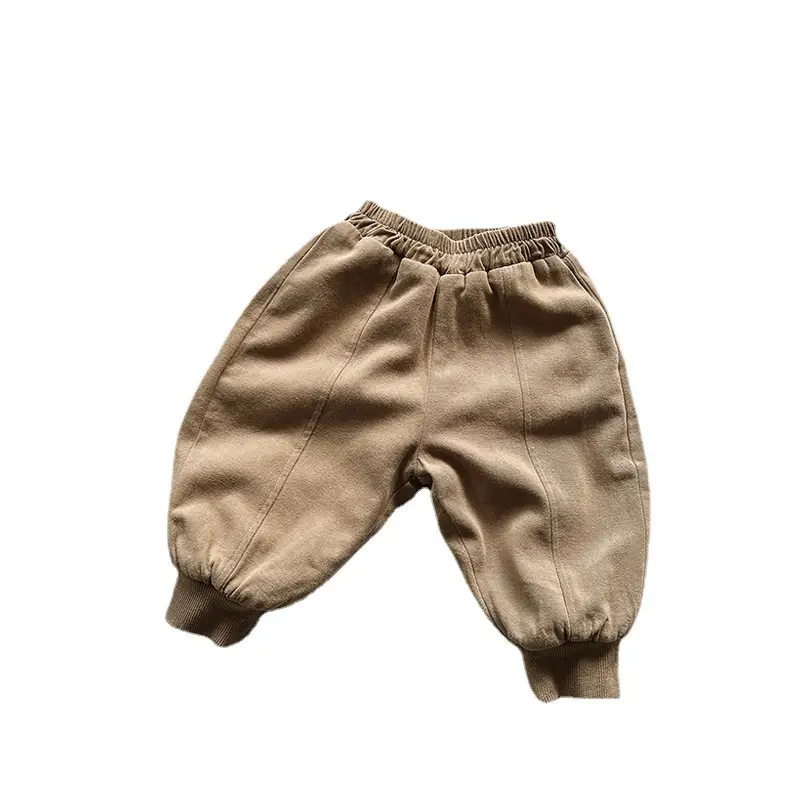 Winter Fleece Pants for Boys Girls Brown Beige Grey - Image 8