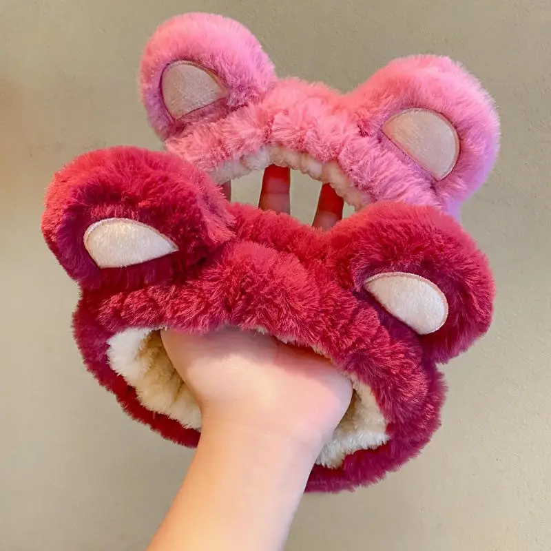 Cute Strawberry Bear Headband for Girls Makeup Mask - Image 36