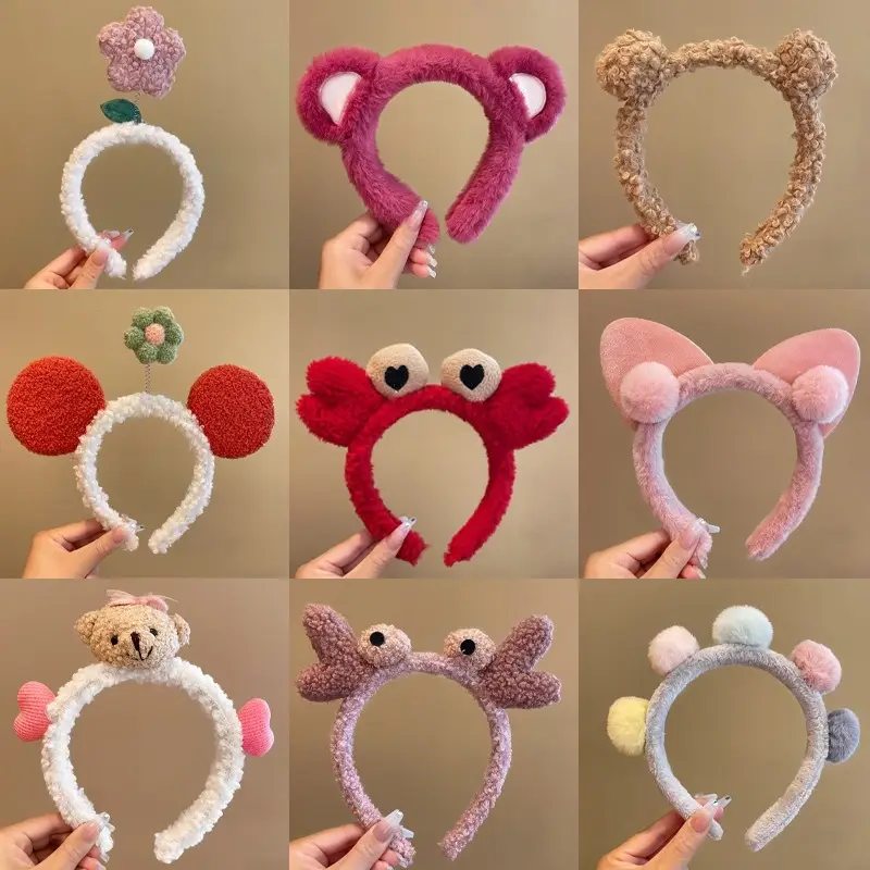 Cute Strawberry Bear Headband for Girls Makeup Mask — feature 2