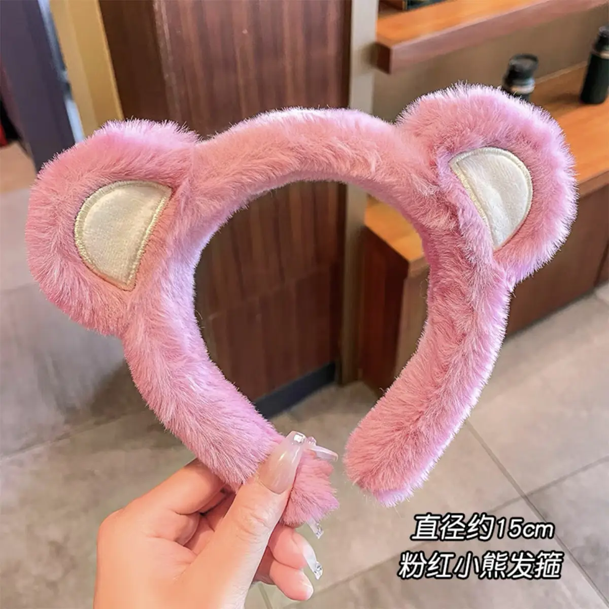 Cute Strawberry Bear Headband for Girls Makeup Mask — feature 5